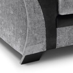 Abakus Direct Farrow Crushed Chenille 3 Seater Sofa in Black & Light Grey - thumbnail 6