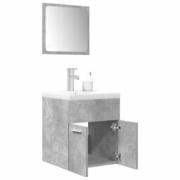 Berkfield Home 3 Piece Bathroom Furniture Set Concrete Grey Engineered Wood - thumbnail 1
