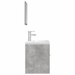 Berkfield Home 3 Piece Bathroom Furniture Set Concrete Grey Engineered Wood - thumbnail 6