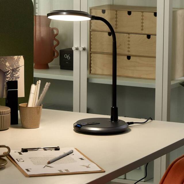 Wyld and Coco LED Desk Lamp Black Adjustable Arm Dimmer and Colour Temperature - image 1