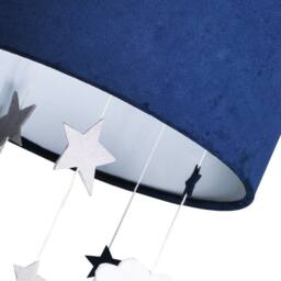 Happy Homewares Soft Velvet Pendant Lamp Shade with Hanging Felt Stars & Clouds in Midnight - Size: 12 inches - thumbnail 5