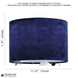 Happy Homewares Soft Velvet Pendant Lamp Shade with Hanging Felt Stars & Clouds in Midnight - Size: 12 inches - thumbnail 7