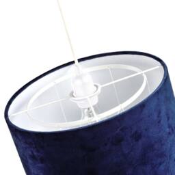 Happy Homewares Soft Velvet Pendant Lamp Shade with Hanging Felt Stars & Clouds in Midnight - Size: 12 inches - thumbnail 4