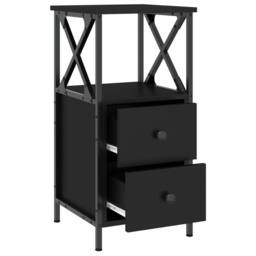 Berkfield Home Bedside Cabinet Black 34x35.5x70 cm Engineered Wood - thumbnail 5
