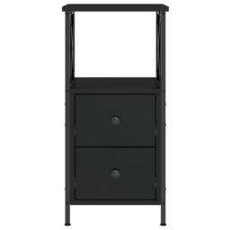 Berkfield Home Bedside Cabinet Black 34x35.5x70 cm Engineered Wood - thumbnail 6