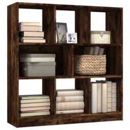 Berkfield Home Book Cabinet Smoked Oak 97.5x29.5x100 cm Engineered Wood in Brown - thumbnail 3