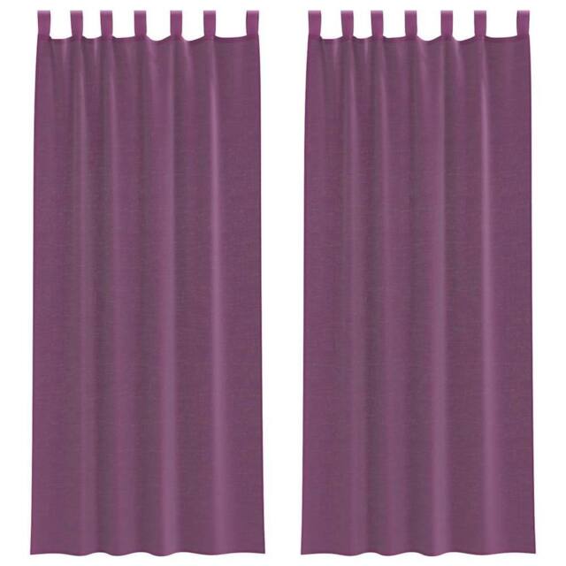 Berkfield Home Voile Curtains with Loops 2 pcs Purple 140x260 cm - image 1