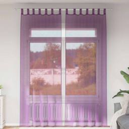 Berkfield Home Voile Curtains with Loops 2 pcs Purple 140x260 cm - thumbnail 2