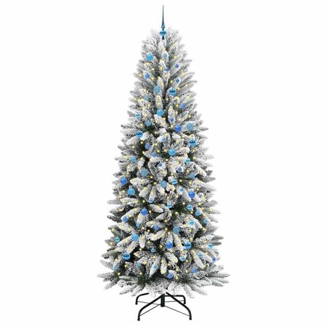 Berkfield Home Green Artificial Christmas Tree with 300 LEDs White 93 x 93 x 240 cm - image 1