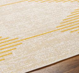 Livabliss Eagean Global Black Blue Beige Green In- & Outdoor Rug in Yellow - Size: 160 cm diameter - thumbnail 7