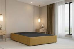 Nexus Mattresses Ltd Velar Plush Divan Bed Base With 4 Drawers in Mustard - Size: Small Double - thumbnail 2
