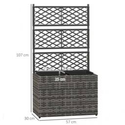 STILVORA Raised Planter with Trellis 57 cm in Grey - thumbnail 3