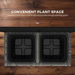 STILVORA Raised Planter with Trellis 57 cm in Grey - thumbnail 6