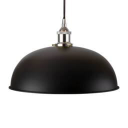 SE Home Matt Black Worcester Pendant Light - Nickel - Black Round - thumbnail 1