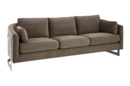 Orsina Luxe 3 Seater Grey Velvet Sofa, Lounge Couch With Scatter Cushions, Sofa Seat With Slim Armrests, Velvet Couch - thumbnail 3