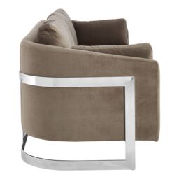 Orsina Luxe 3 Seater Grey Velvet Sofa, Lounge Couch With Scatter Cushions, Sofa Seat With Slim Armrests, Velvet Couch - thumbnail 4