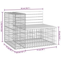 Berkfield Home Beautiful Garden Bench Gabion Design 92x71x65.5 cm Solid Wood Douglas in Light Brown - thumbnail 8