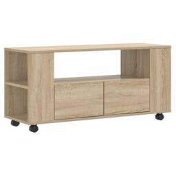 Berkfield Home TV Cabinet Sonoma Oak 102x34.5x43 cm Engineered Wood in Light Brown - thumbnail 1
