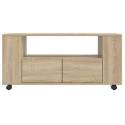 Berkfield Home TV Cabinet Sonoma Oak 102x34.5x43 cm Engineered Wood in Light Brown - thumbnail 5