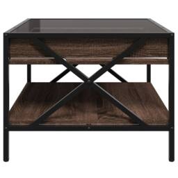 Berkfield Home Decorative Coffee Table with Infinity LED Brown Oak 50x50x38 cm - Size: 50 x 50 x 38 cm - thumbnail 7