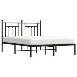 Berkfield Home Metal Bed Frame with Headboard Black 140x200 cm - thumbnail 5