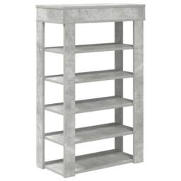 Berkfield Home Shoe Rack Concrete Grey 60x30x98 cm Engineered Wood - Size: 60 x 30 x 98 cm - thumbnail 6