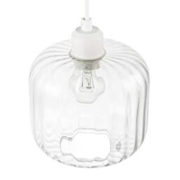 Happy Homewares Contemporary Glass Wide Ribbed Square Pendant Light Shade in Clear - thumbnail 3