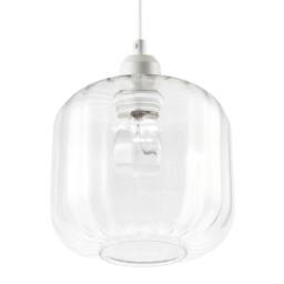 Happy Homewares Contemporary Glass Wide Ribbed Square Pendant Light Shade in Clear - thumbnail 5
