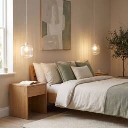 Happy Homewares Contemporary Glass Wide Ribbed Square Pendant Light Shade in Clear - thumbnail 6
