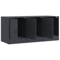 Berkfield Home TV Cabinet Anthracite 99x39x44 cm Steel in Dark Grey - Size: 99 x 39 x 44 cm - thumbnail 7