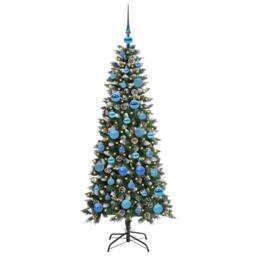 Berkfield Home Artificial Christmas Tree with 150 LEDs Green 66 x 66 x 150 cm - thumbnail 3