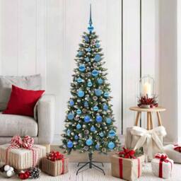 Berkfield Home Artificial Christmas Tree with 150 LEDs Green 66 x 66 x 150 cm