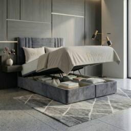 DS Living Orion Silver Ottoman Bed - Size: Double - thumbnail 2