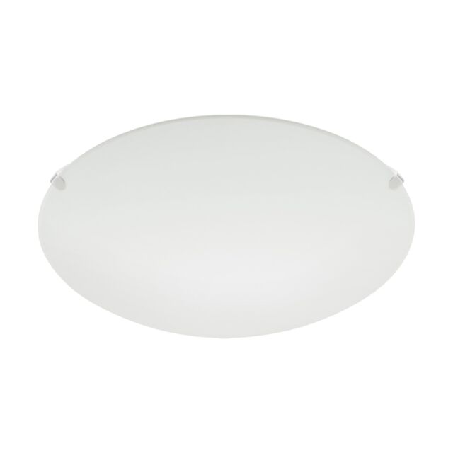 Loops Wall Flush Ceiling Light Colour White Shade White Satin Glass Bulb E27 1x60W - image 1
