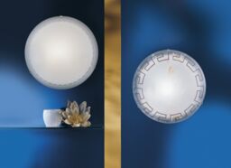 Loops Wall Flush Ceiling Light Colour White Shade White Satin Glass Bulb E27 1x60W - thumbnail 3