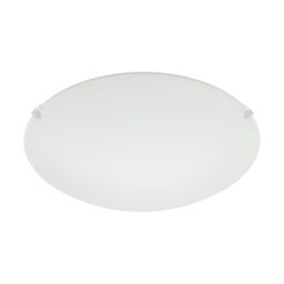 Loops Wall Flush Ceiling Light Colour White Shade White Satin Glass Bulb E27 1x60W