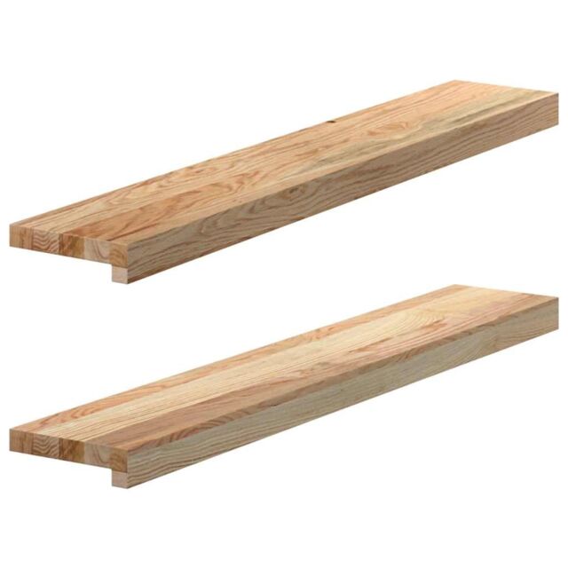 Berkfield Home Window Sills 2 pcs¬†Untreated 90x15x2 cm Solid Wood Oak in Brown - Size: Medium - image 1