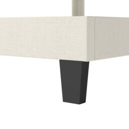 Levede King Bed Frame Metal & Wood Plush Upholstered Mattress Base in Beige - thumbnail 7