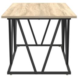 Berkfield Home Coffee Table Sonoma Oak 100x50x40 cm Made of Engineered Wood & Metal in Brown - Size: 100 x 50 x 40 cm - thumbnail 5
