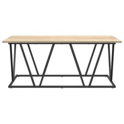 Berkfield Home Coffee Table Sonoma Oak 100x50x40 cm Made of Engineered Wood & Metal in Brown - Size: 100 x 50 x 40 cm - thumbnail 4