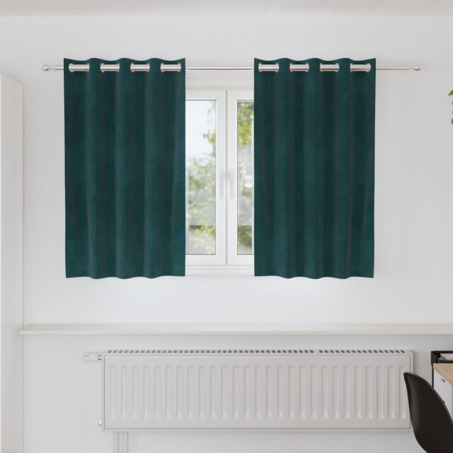Berkfield Home Blackout Curtains with Eyelets 2 pcs Dark Green Velvet - image 1
