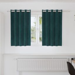 Berkfield Home Blackout Curtains with Eyelets 2 pcs Dark Green Velvet