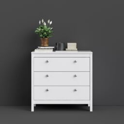 Furniture To Go Madrid Chest 3 Drawers in White - thumbnail 6