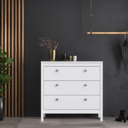 Furniture To Go Madrid Chest 3 Drawers in White - thumbnail 5
