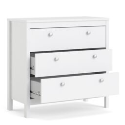 Furniture To Go Madrid Chest 3 Drawers in White - thumbnail 4