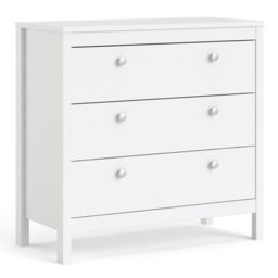 Furniture To Go Madrid Chest 3 Drawers in White - thumbnail 1