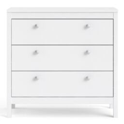 Furniture To Go Madrid Chest 3 Drawers in White - thumbnail 2