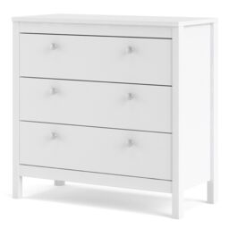Furniture To Go Madrid Chest 3 Drawers in White - thumbnail 3