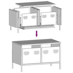 Berkfield Home TV Cabinet White 68x39x43.5 cm Cold-rolled Steel - thumbnail 9