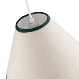 Happy Homewares Scallop Edge Natural Textured Linen Coolie Lamp Shade with Cotton Trims in Dark Green - Size: 12 inches - thumbnail 5